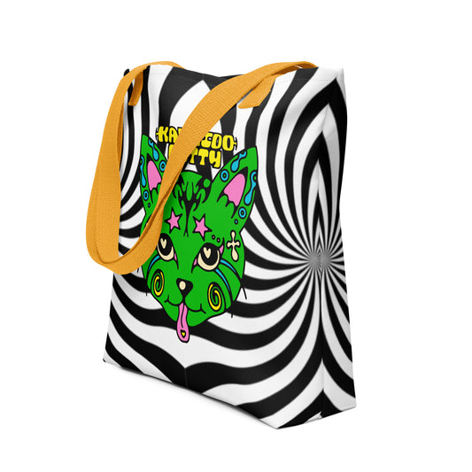 Kaleidokitty Psychedelic Tote Bag