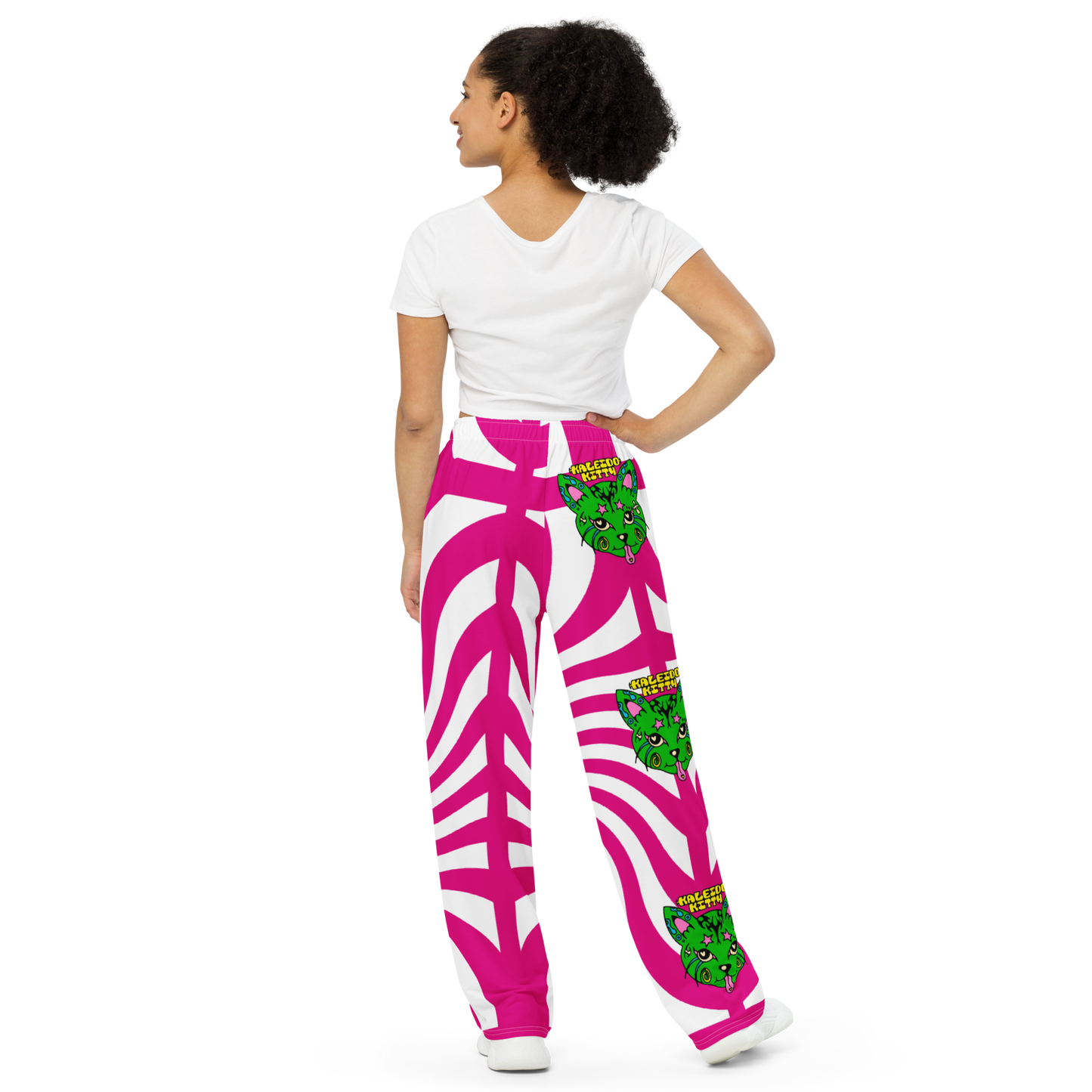 Kaleidokitty Unisex Wide-Leg Graphic Pants