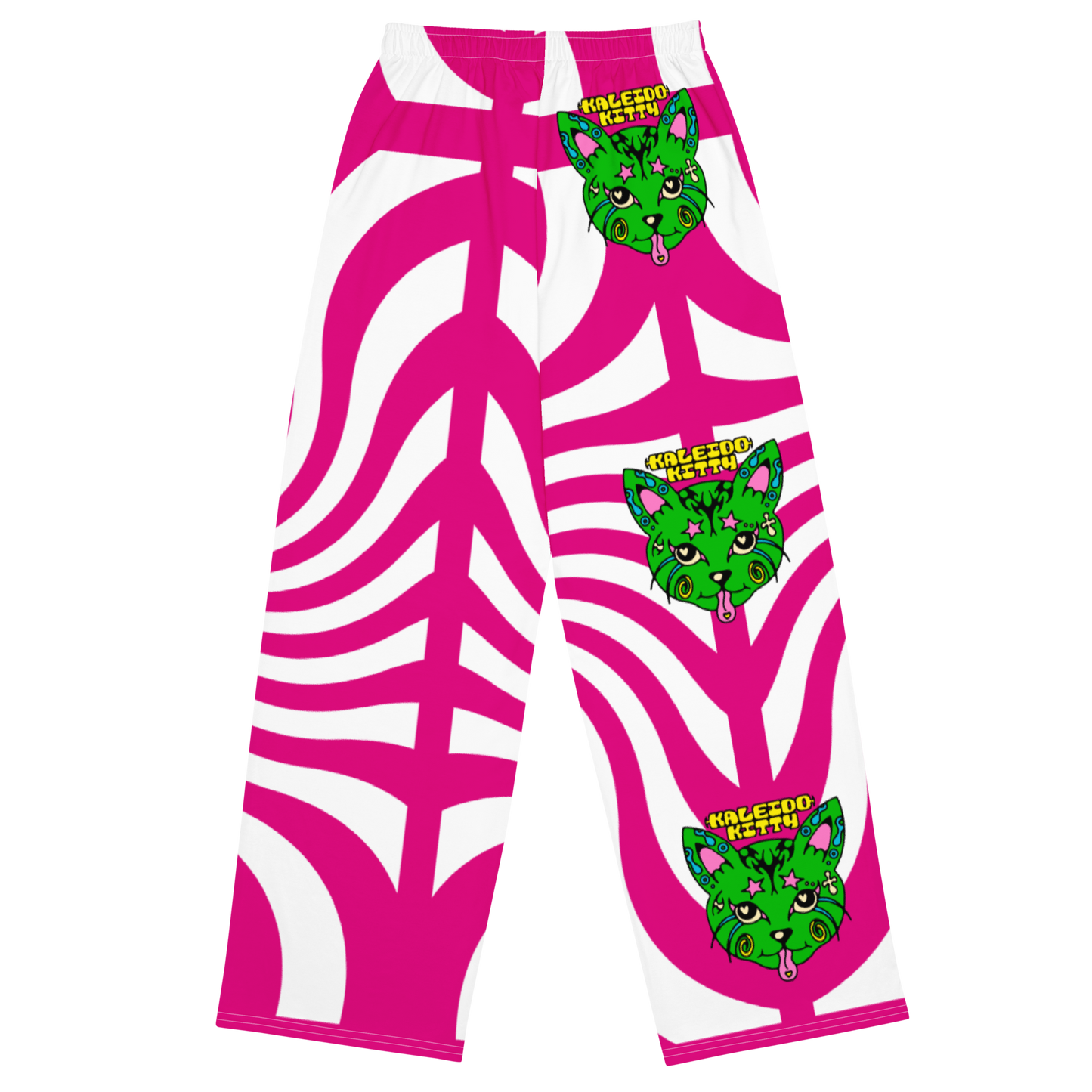 Kaleidokitty Unisex Wide-Leg Graphic Pants