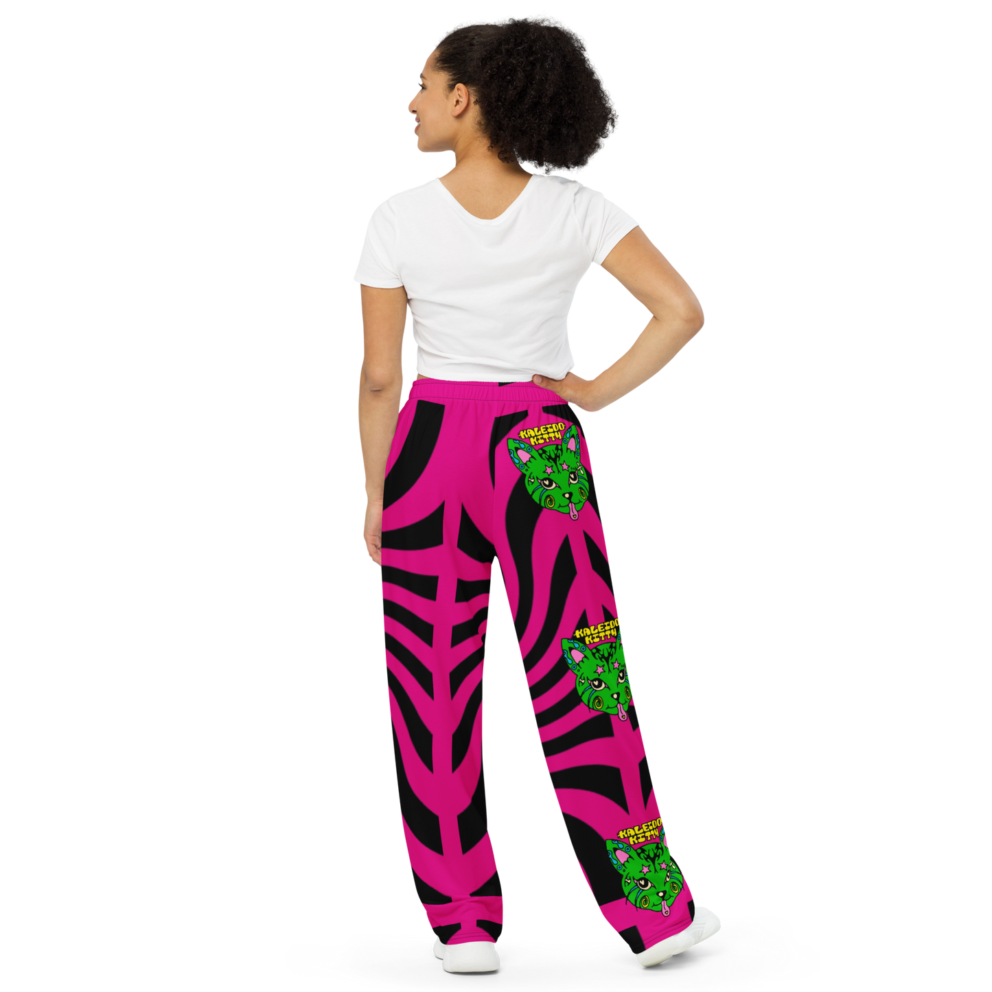 Kaleidokitty Unisex Wide-Leg Graphic Pants