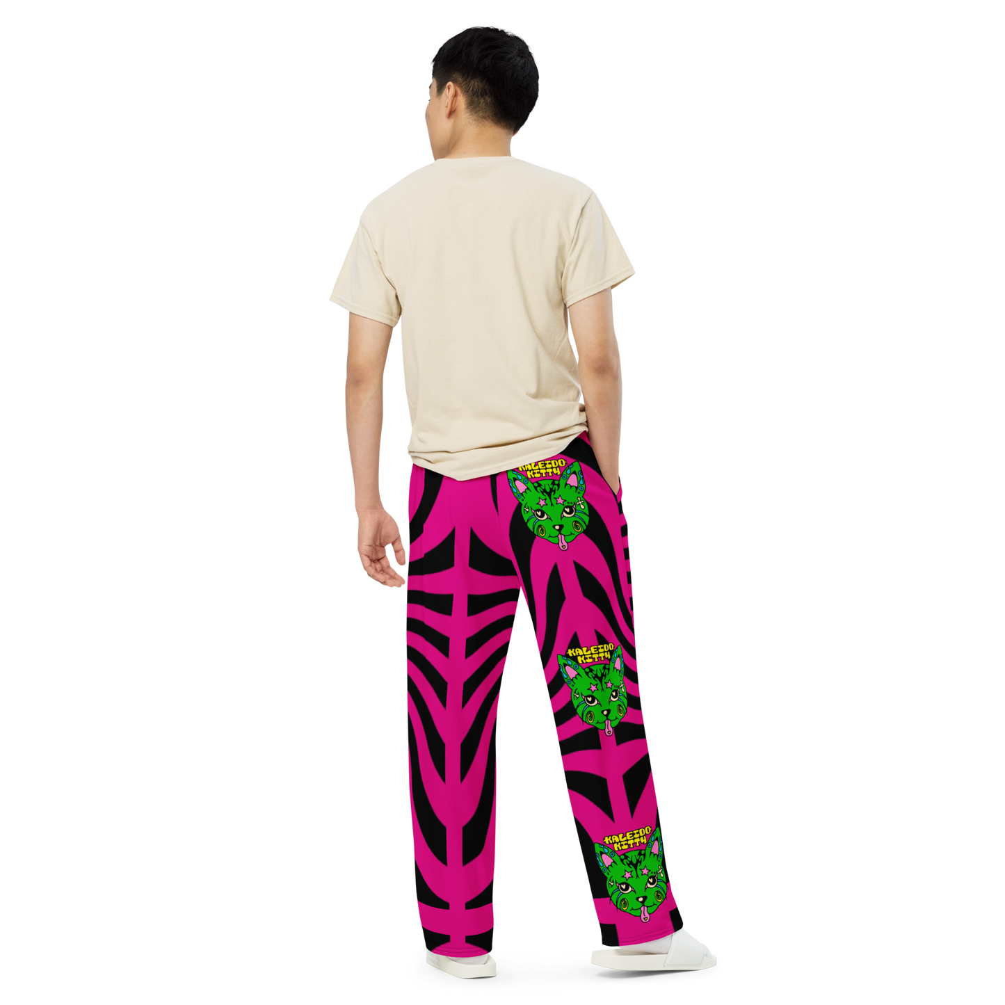 Kaleidokitty Unisex Wide-Leg Graphic Pants