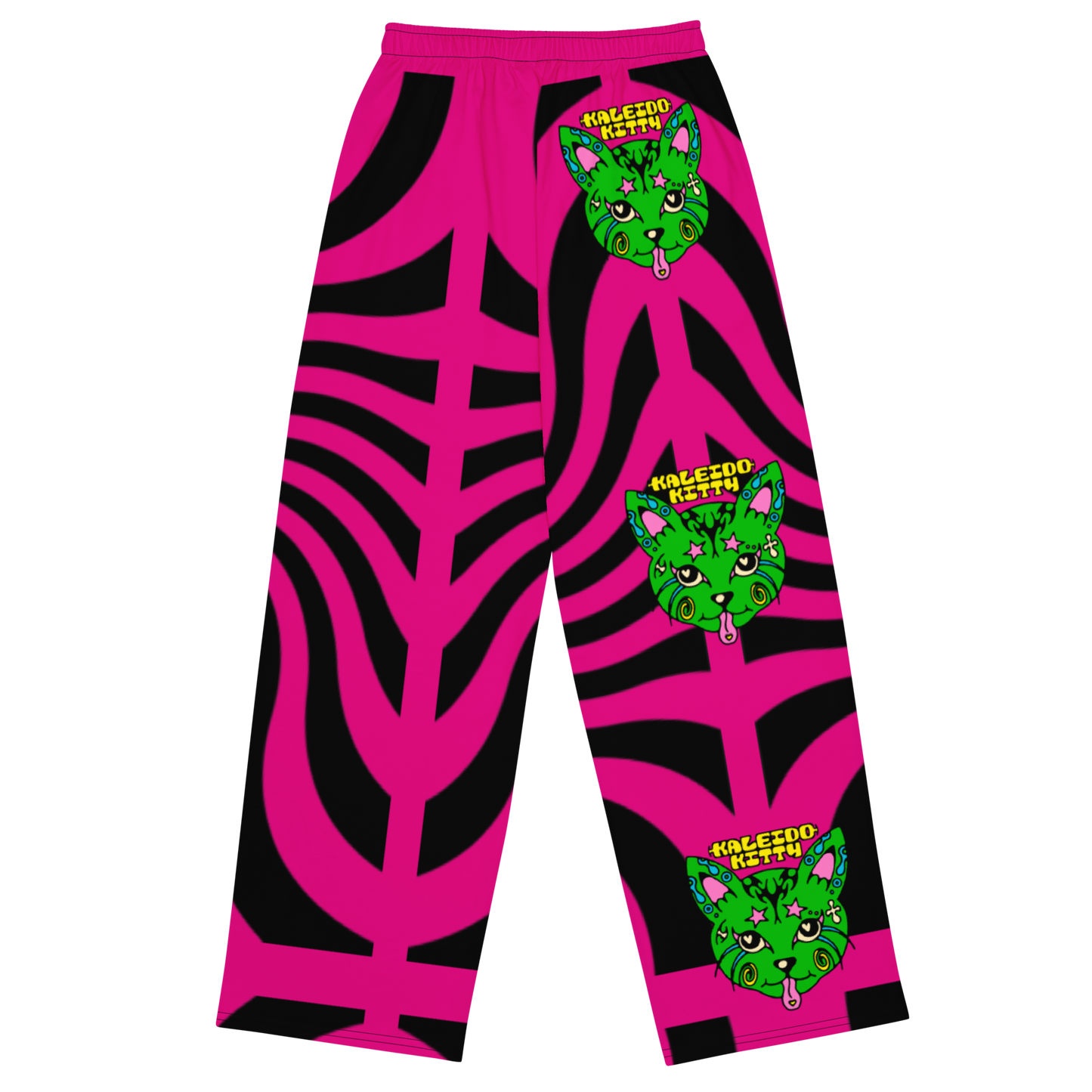 Kaleidokitty Unisex Wide-Leg Graphic Pants