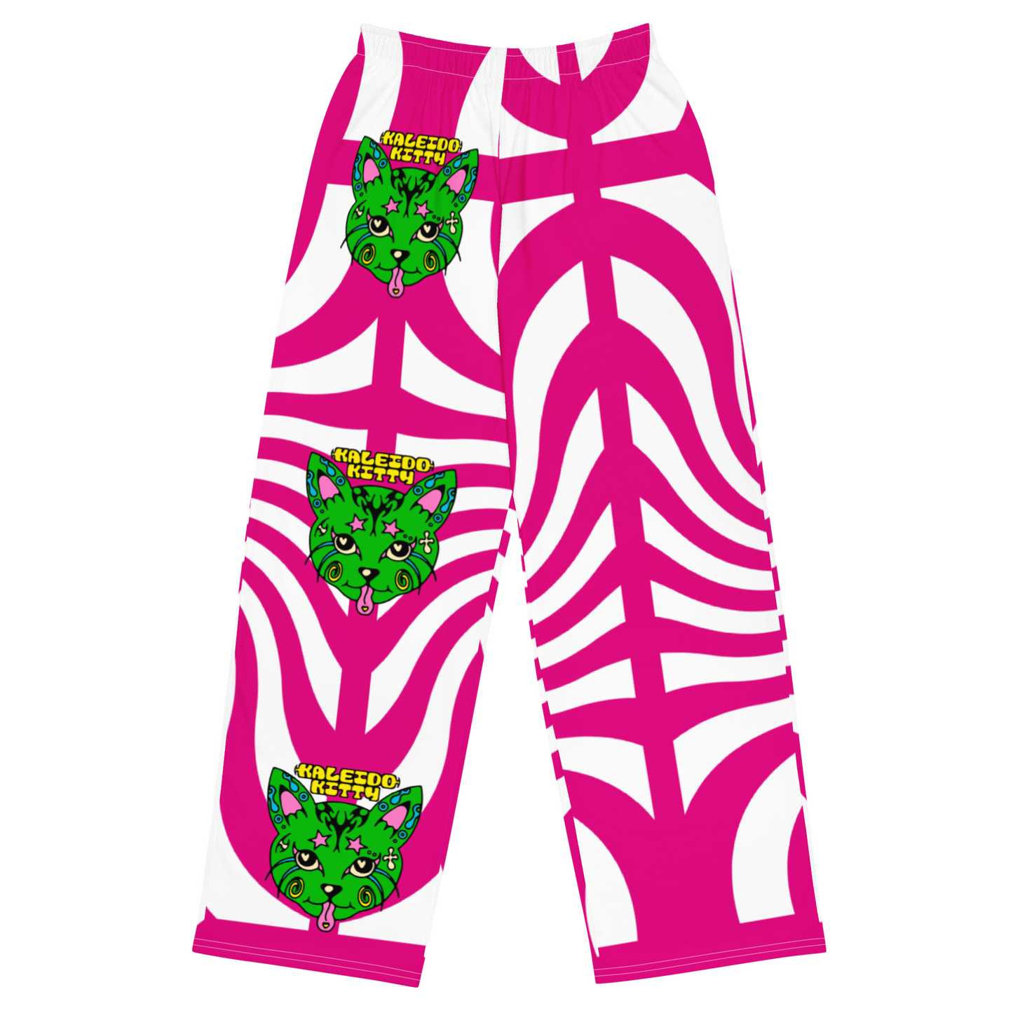 Kaleidokitty Unisex Wide-Leg Graphic Pants