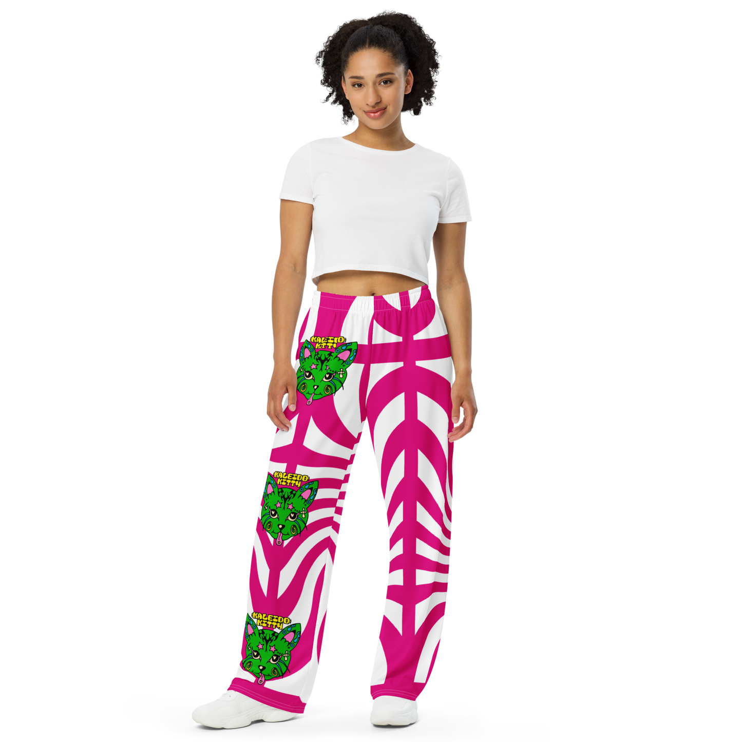 Kaleidokitty Unisex Wide-Leg Graphic Pants