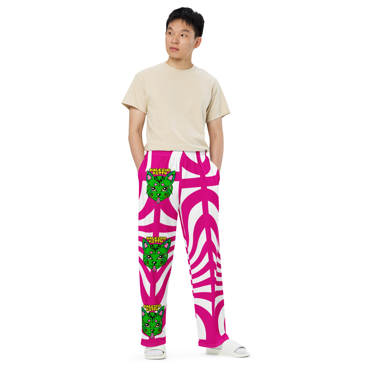 Kaleidokitty Unisex Wide-Leg Graphic Pants