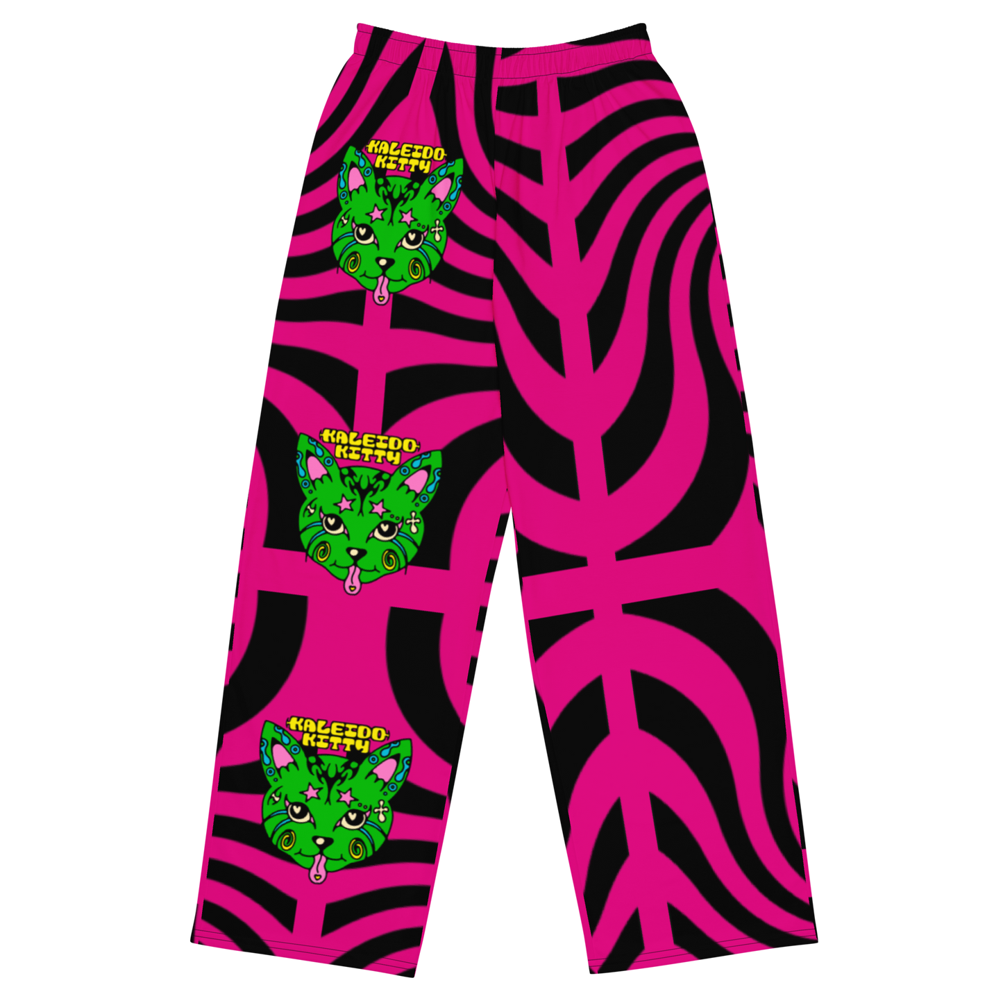 Kaleidokitty Unisex Wide-Leg Graphic Pants