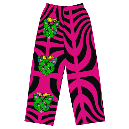 Kaleidokitty Unisex Wide-Leg Graphic Pants