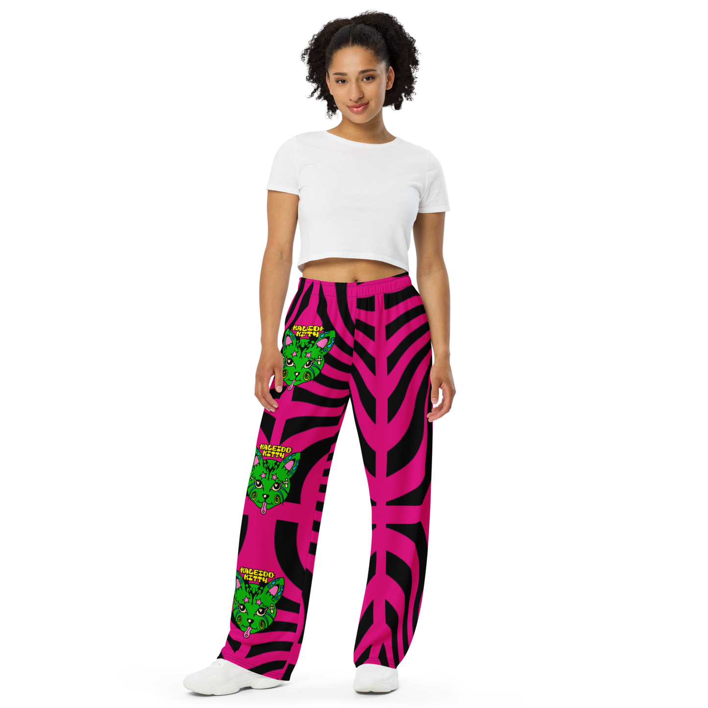 Kaleidokitty Unisex Wide-Leg Graphic Pants