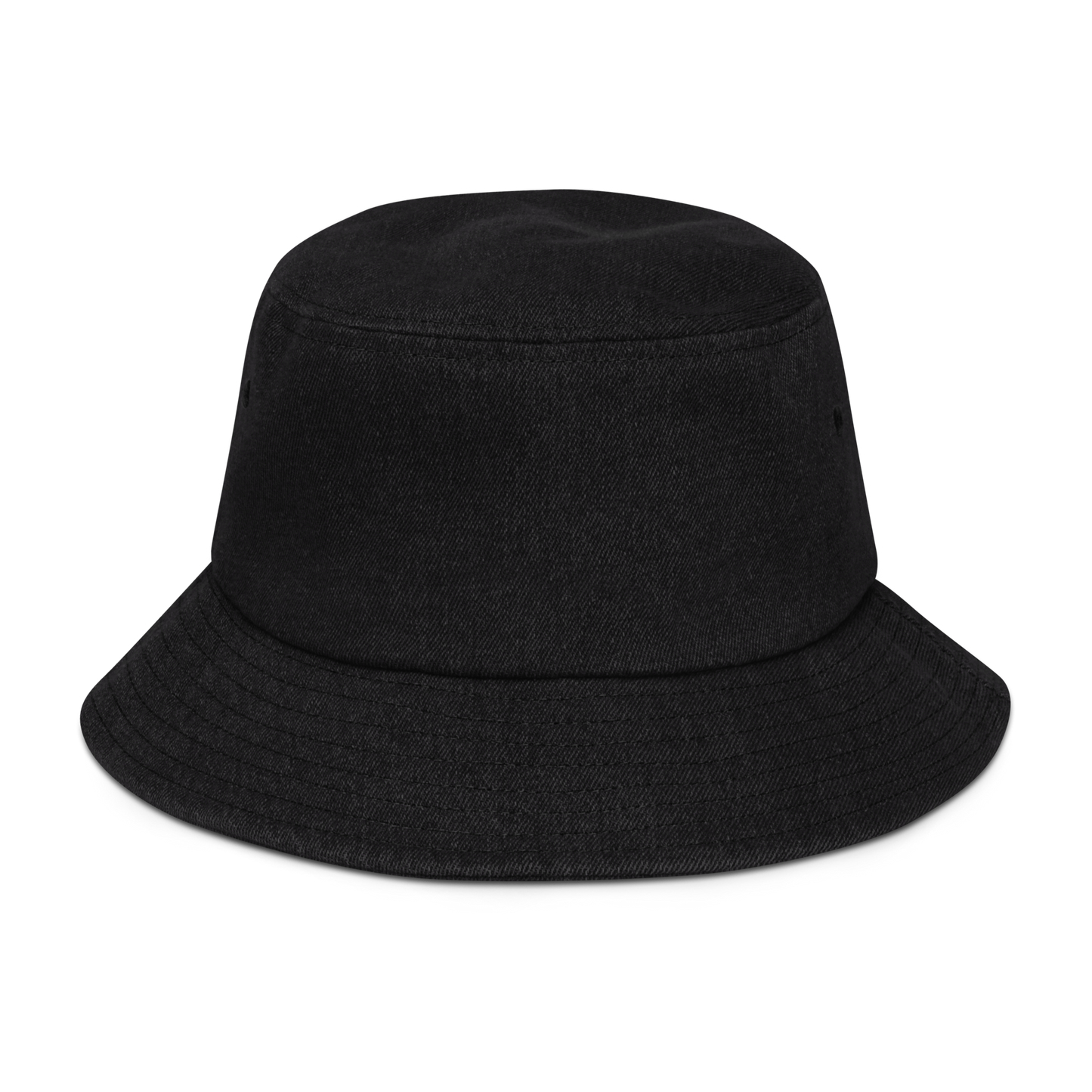 Harmony Haven Embroidered Black Denim Bucket Hat