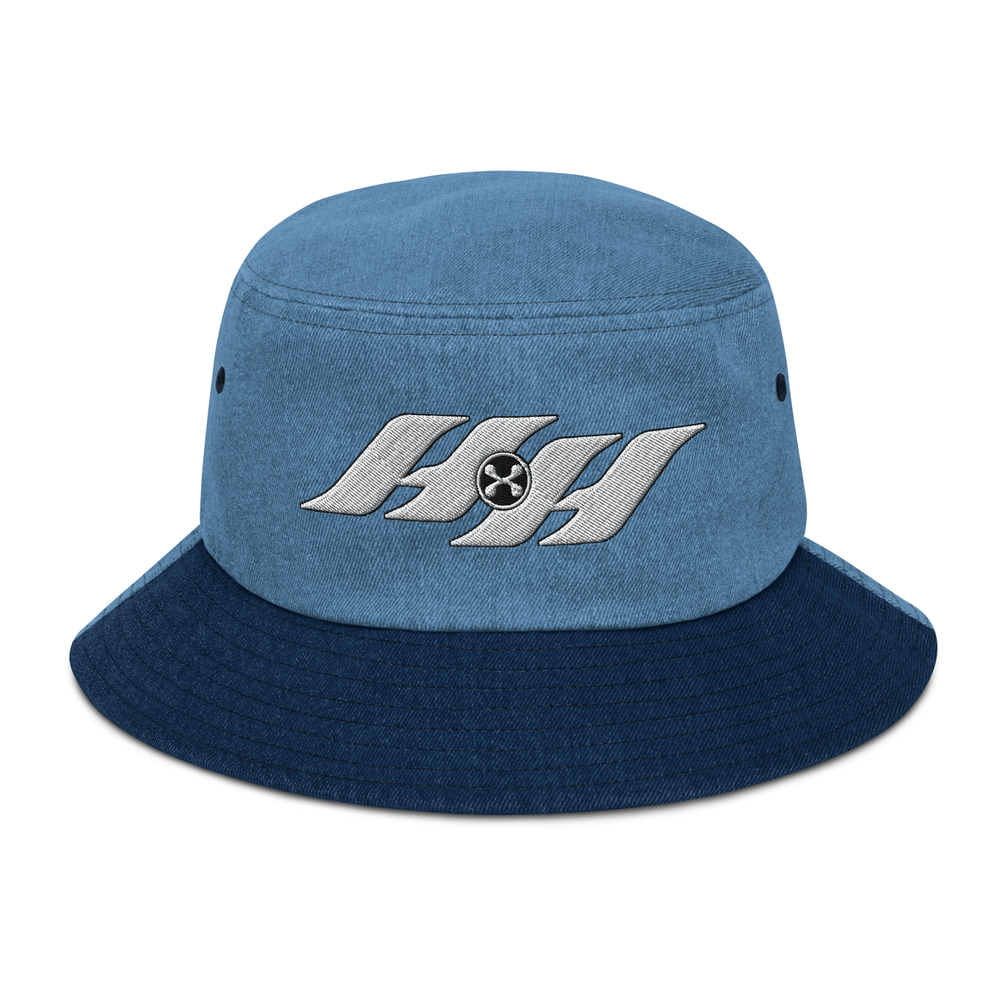 Harmony Haven Embroidered Denim Two-Tone Bucket Hat