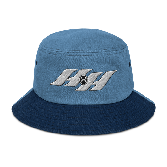 Harmony Haven Embroidered Denim Two-Tone Bucket Hat