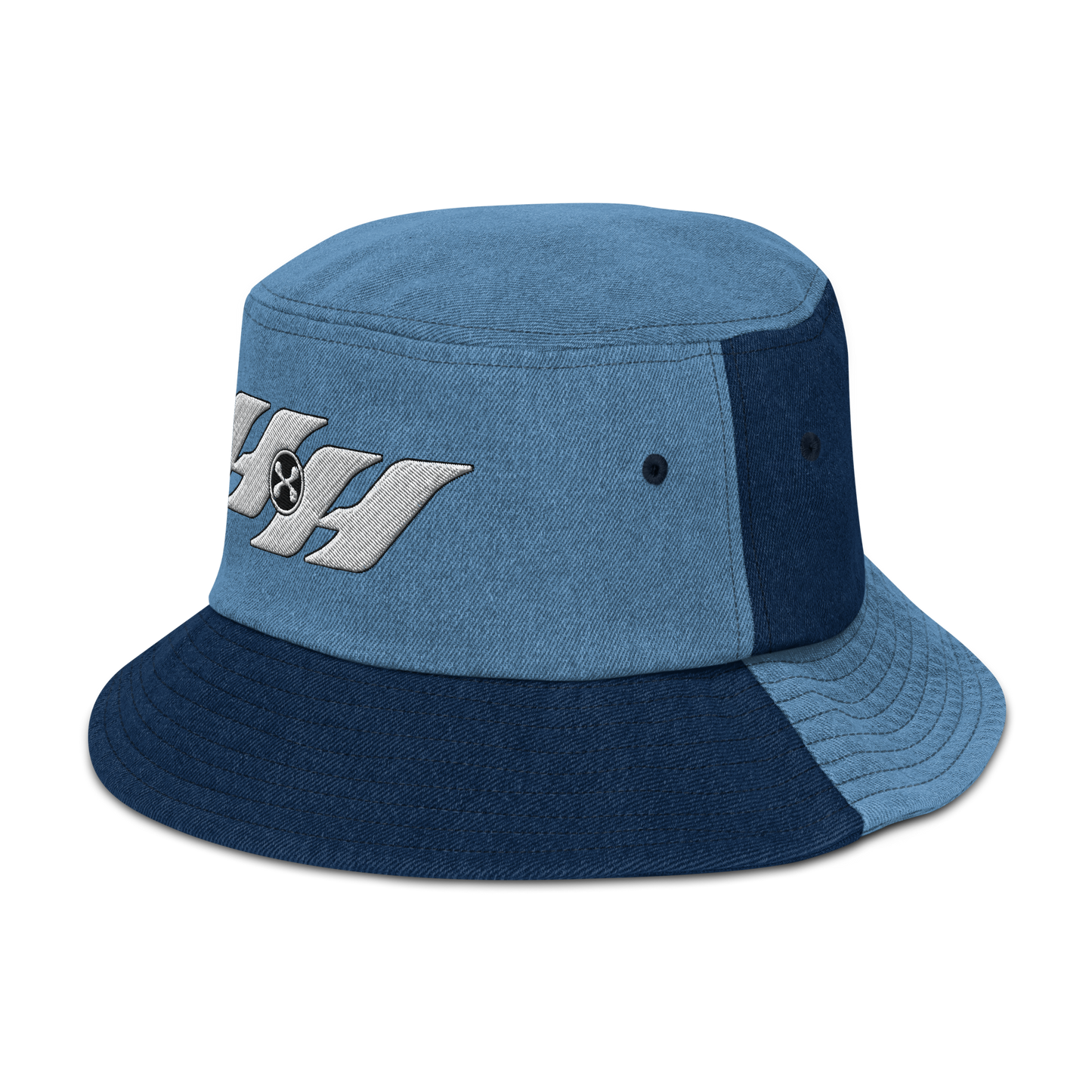 Harmony Haven Embroidered Denim Two-Tone Bucket Hat