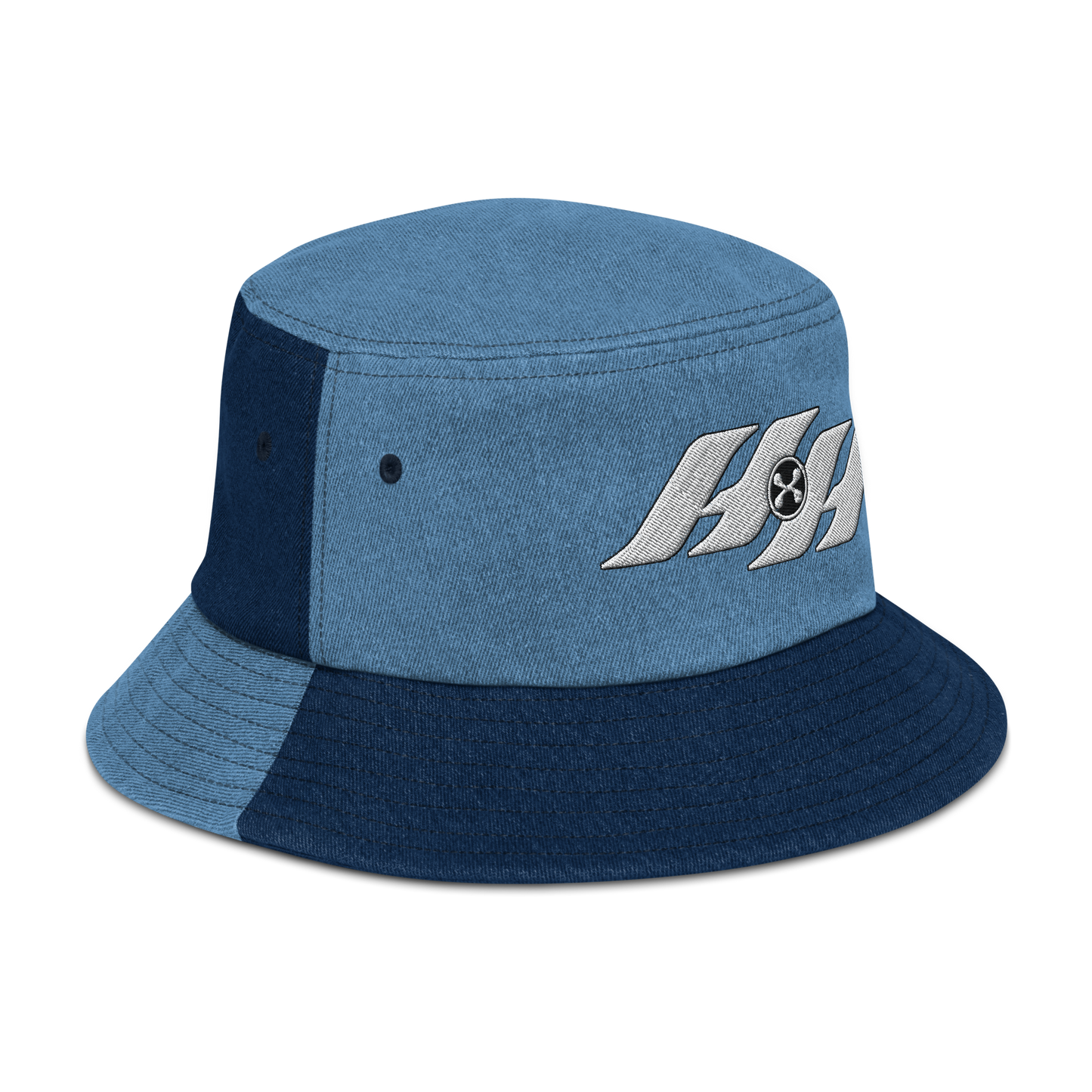 Harmony Haven Embroidered Denim Two-Tone Bucket Hat