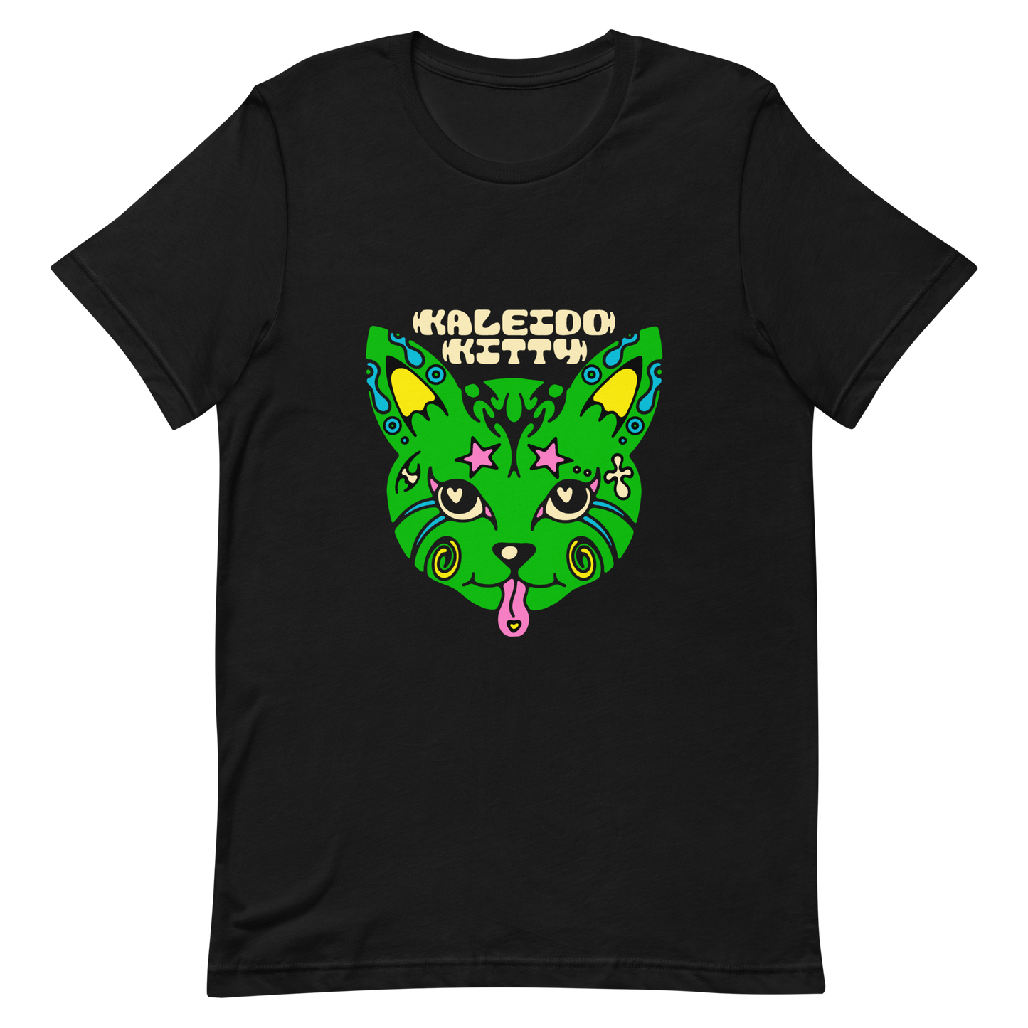 Kaleidokitty x Harmony Haven Unisex Black Graphic T-Shirt