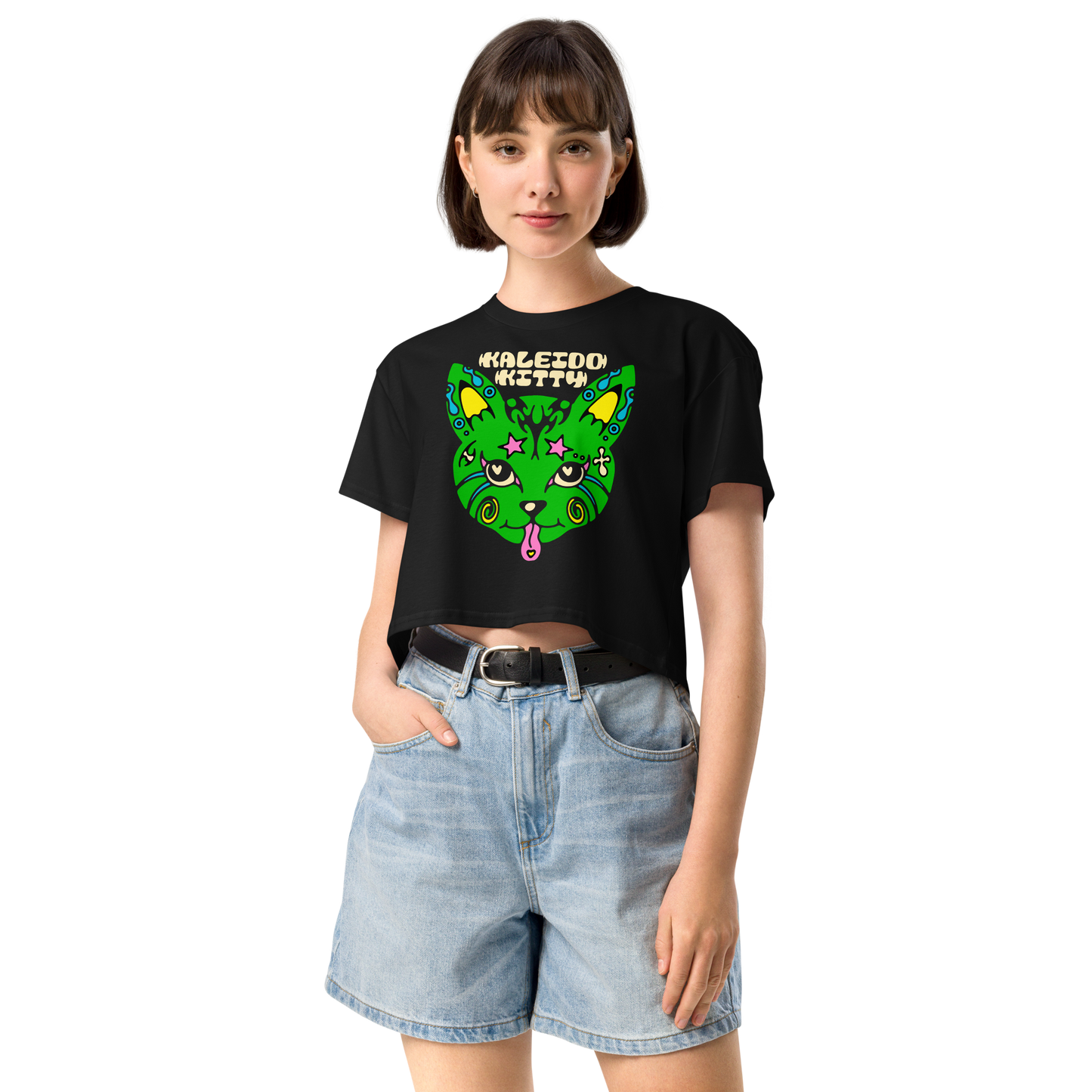 Kaleidokitty Graphic Crop Top