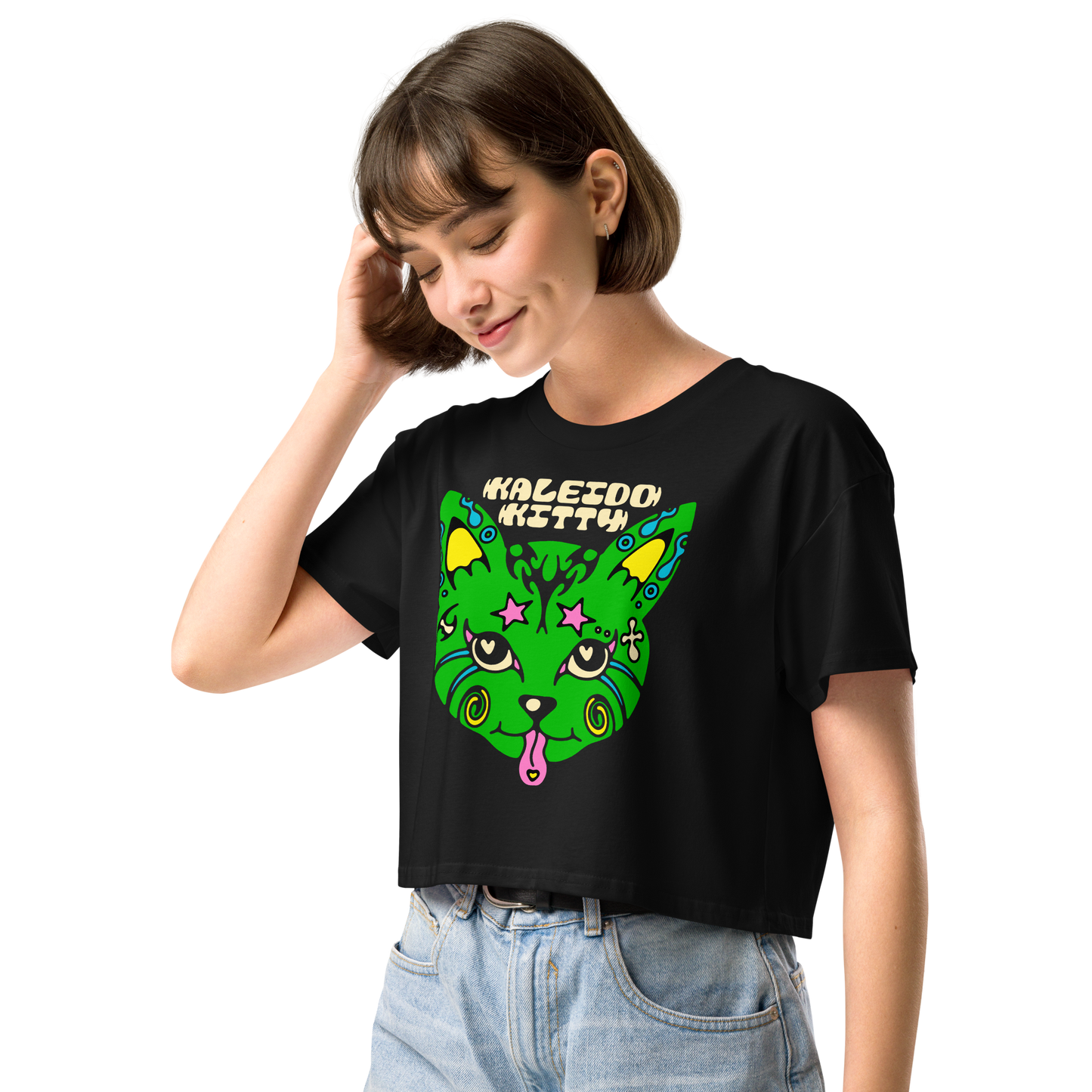 Kaleidokitty Graphic Crop Top